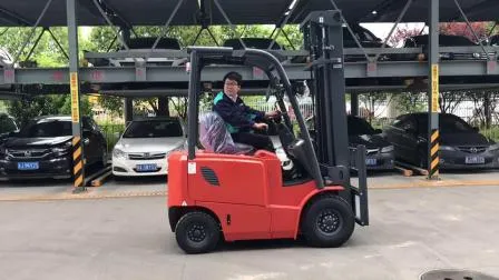 1 Ton Semi Electric Pallet Stacker Mini Electric Forklift with Side Shift, Triplex Mast, Paper Roll Clamp